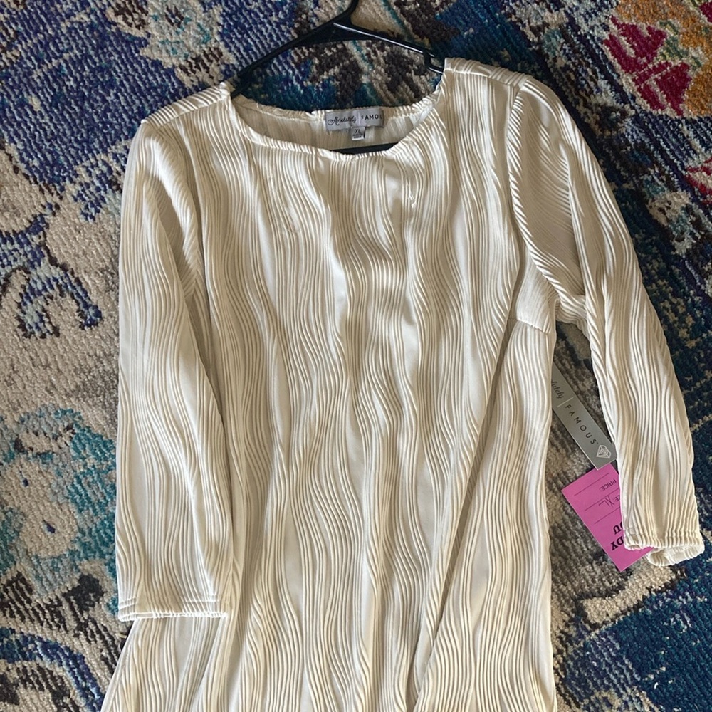 White Pleated Top